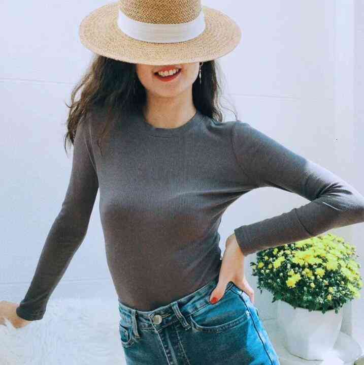 

Women's T-Shirt and Fashionable casual women's long sleeve t shirts, sexy slim design, pure cotton comfortable close-fitting, showing the charm ZCF9, Cc-01