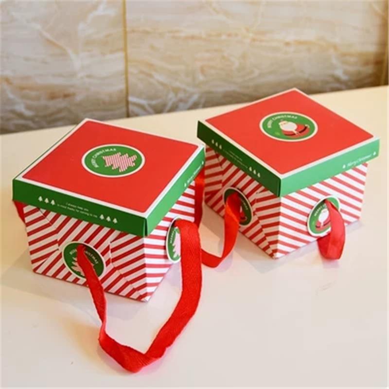 

1pcs Christmas Apple Paper Box Gift Candy Cookie Santa Claus Snowman Tree DIY Christmas Pack Packing Boxes
