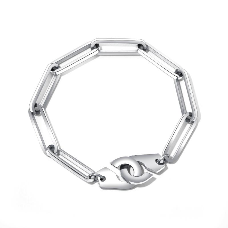 

Link, Chain Fashion Creative Charm Handcuffs Bangles Bracelets For Lover Stainless Steel Link Hook-ups Designed Couple Jewelry Gift