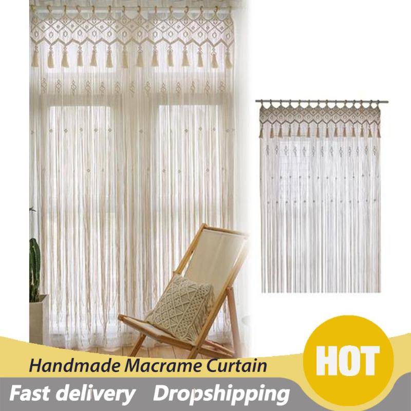 

Handmade Macrame Curtain Wall Hanging Wedding Backdrop Decoration Bedroom Living Room Door Window Curtain Blinds Divider, Door curtain