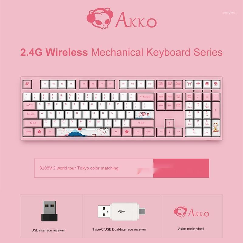

akko3108 Tokyo Sakura 2.4G wireless computer desktop notebook mechanical keyboard1