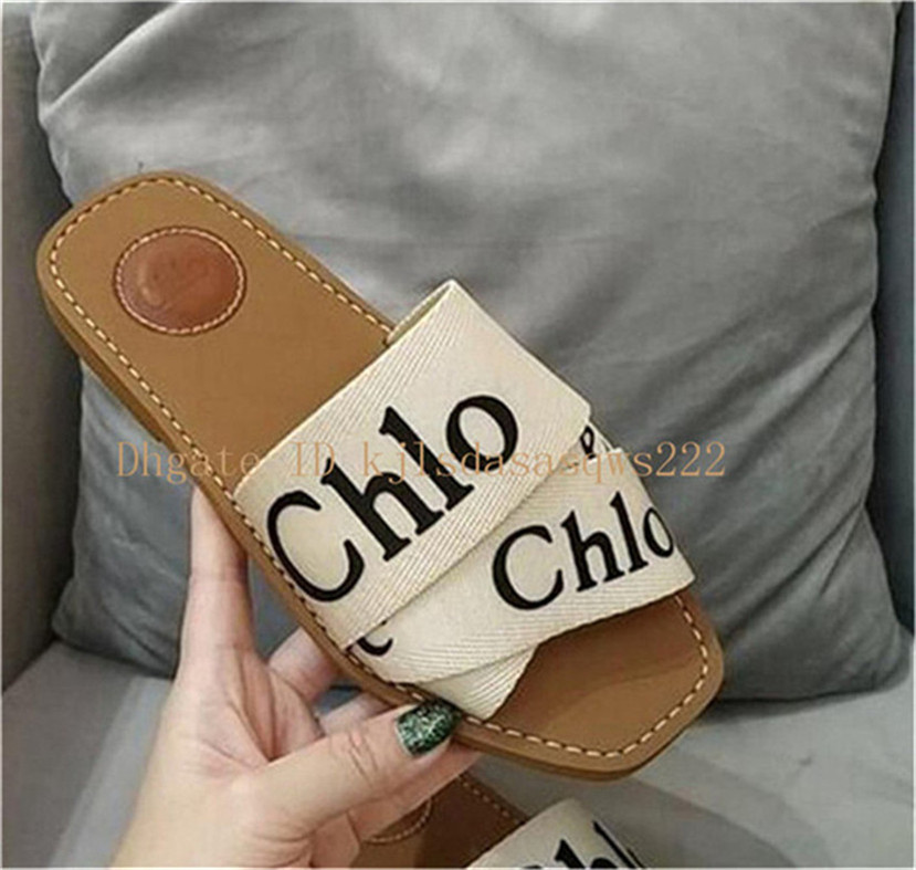 

2022 we Newest Branded Women Woody Mules Fflat Slipper Deisgner Lady Lettering Fabric Outdoor Leather Sole Slide Sandal, Slippers