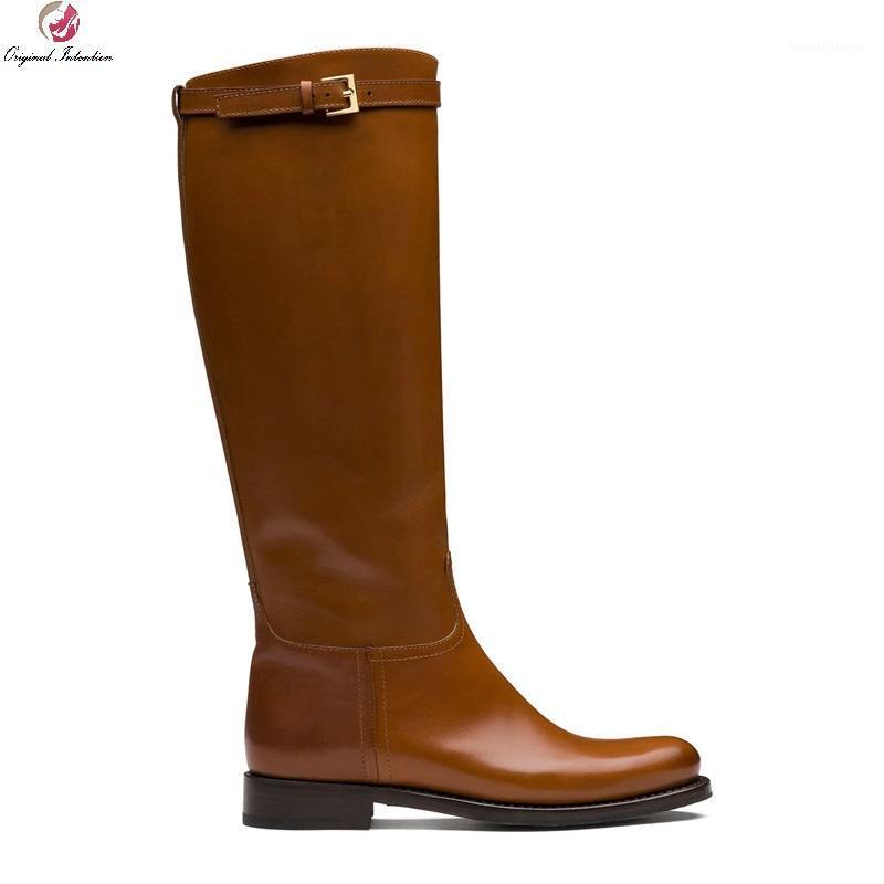 

Women's Med Heel Knee High Boots Woman Heels Long Boots Metal Buckle Pointed Toe Female Shoes Autumn Winter Black Brown Size 451, Ef8744 brown boots