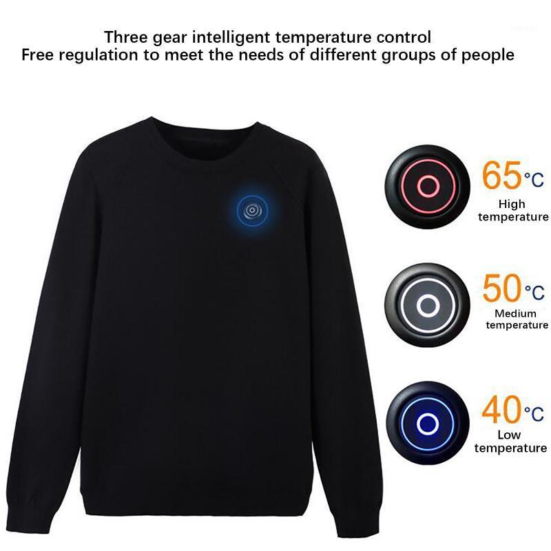 

Intelligent Heating Sweater USB Electric Sweatshirt Warm Carbon Fiber Heated Jacket for Both Men and Women1, Black