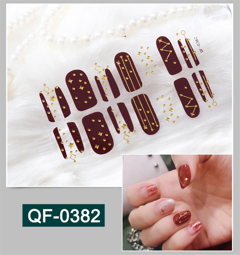 

14 Pcs/Set 2020 New Nail Sticker Full Stickers Waterproof Environmentally Nail Water Sticker Multicolor Polish Film, Qf-0383