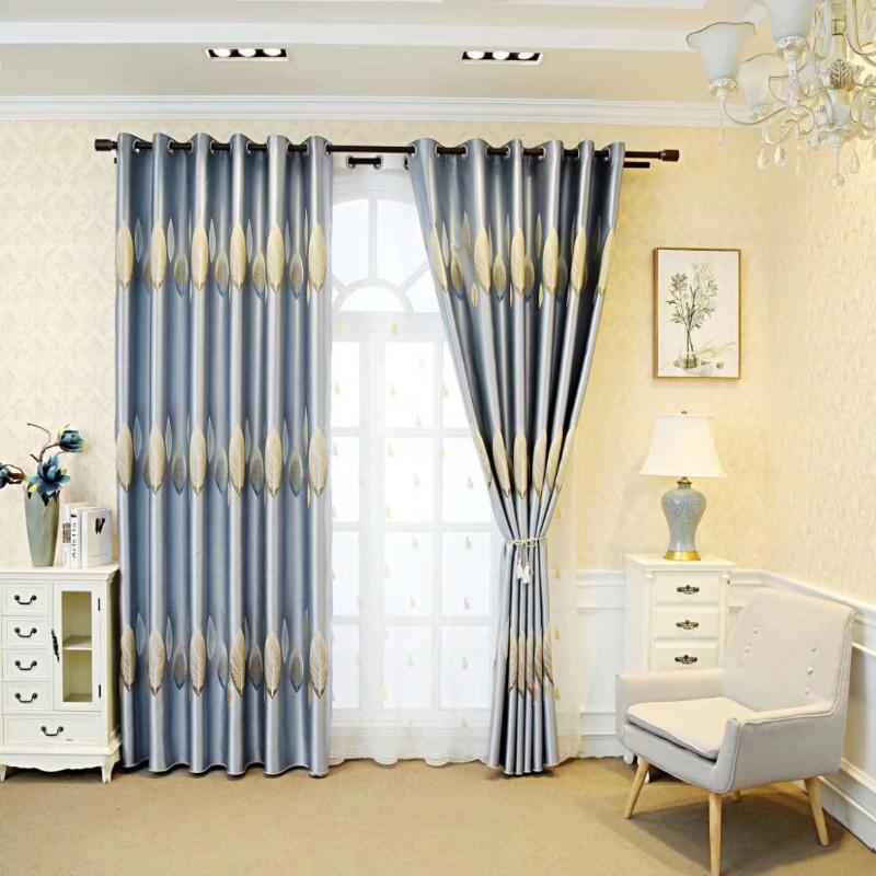 

dark green geometric stripe blackout curtains for Bedroom double-sided jacquard linen curtain cloth drape for living room JK224Z, Tulle