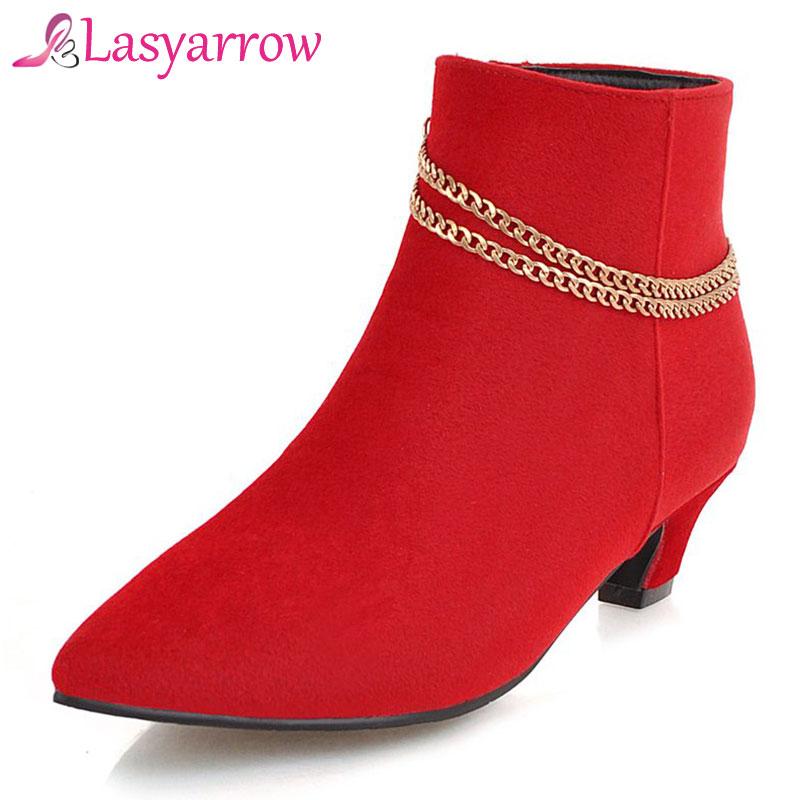 

Lasyarrow ladies chaussure women spring autumn shoes woman zapatos mujer sapato girls ankle boots square chunky low heels bootie, Black