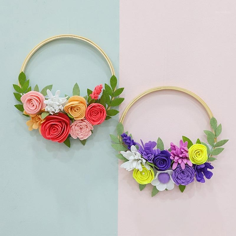 

Non-Woven Wreath DIY Handmade Crafts Gift Decoration Material Package Christmas Children's Room Wall Decoration Wreath1, Purple