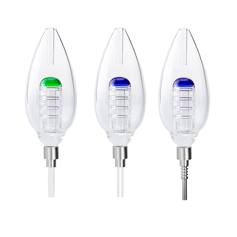 

CSYC NC041 510 Deluxe Smoking Straw Kit Birdcage Glass Water Bong Pipe with Titanium Quartz Ceramic Tips Nail Protable Dab Rig Pipes For Smoking