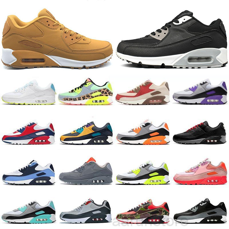 

2021 Air Cushion 90 Casual Shoes Designers Sneakers 90s Be True Mens Womens Triple Black White Chaussures air90 Trainers Sports Jogging K2R5