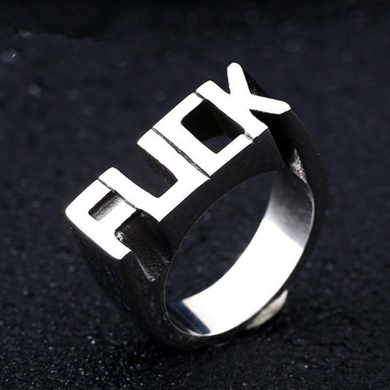 

Wedding Rings Punk For Women And Men's Finger-ring Word Jewelry Gifts The Year