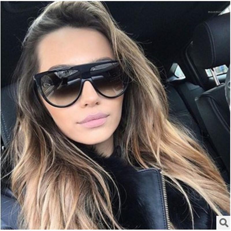 

Kilig 2020 New Fashion woman vintage retro flat top Thin Shadow sun glasses square Pilot luxury designer large Unisex UV4001