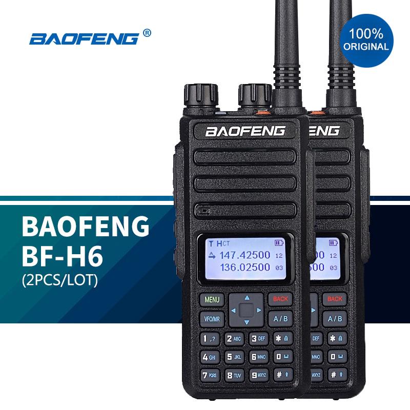 

2PCS/LOT Transceiver BF-H6 Walkie-Talkie 10km 10W Ham vhf Radios High Power Transmitter Baofeng Two Way Dual Band Radio NEW