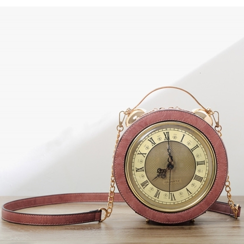 

Clock Bag Real Work Steampunk Style Purse Chain Shoulder Female Crossbody s