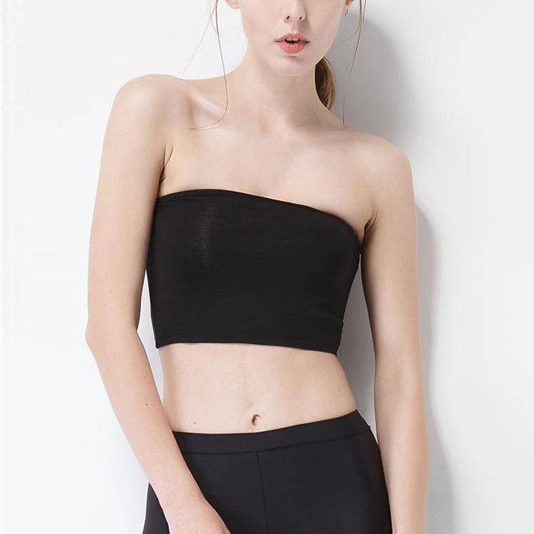 

Summer Women Sexy Tube Top Strapless Black Bandeau Sleeveless Sports Bra Underwear Wrap Chest UND Sale1