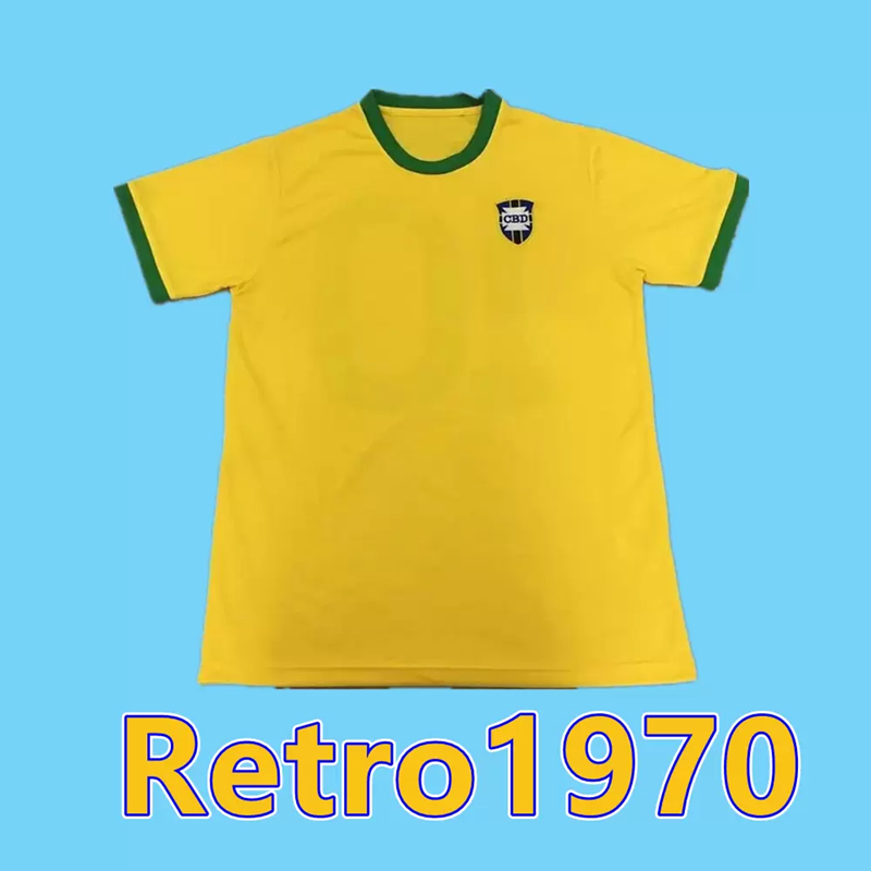 

# 10 Pele 1970 world cup Brasil retro soccer jersey Vintage Classic commemorate antique Collection 70 football shirt home yellow futebol, Black;yellow