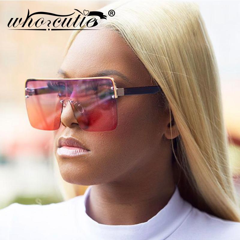 

Fashion Oversized Square Sunglasses Women 2021 Brand Design Vintage Gradient Blue Pink Sun Glasses for Female Men Eyewear UV400
