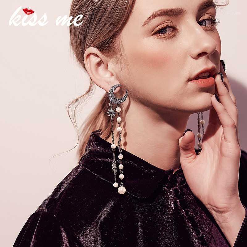 

Dangle & Chandelier Kissme Crystal Imitation Pearls Star Moon Earrings 2021 Alloy Vintage Long Women Fashion Jewelry Accessories1