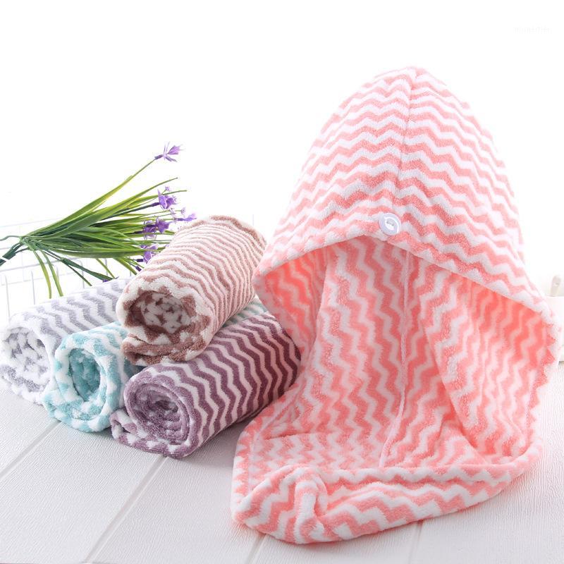 

Soft Microfibre Quick Dry Hair Cap Thicken Hair Super Absorbent Quick-drying Towel Turban Bath Cap Bathrobe Hat Wrap Head Towel1, Style 1 purple