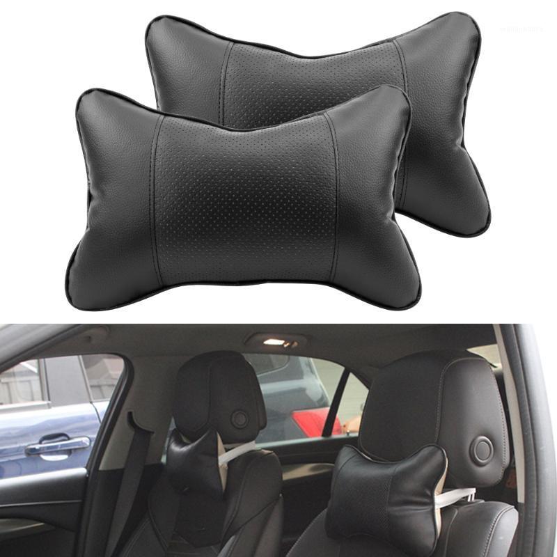 

Seat Cushions 2Pcs Car Neck Pillows PVC Leather Breathable Mesh Auto Rest Headrest Cushion Pillow Universal Accessories Interior