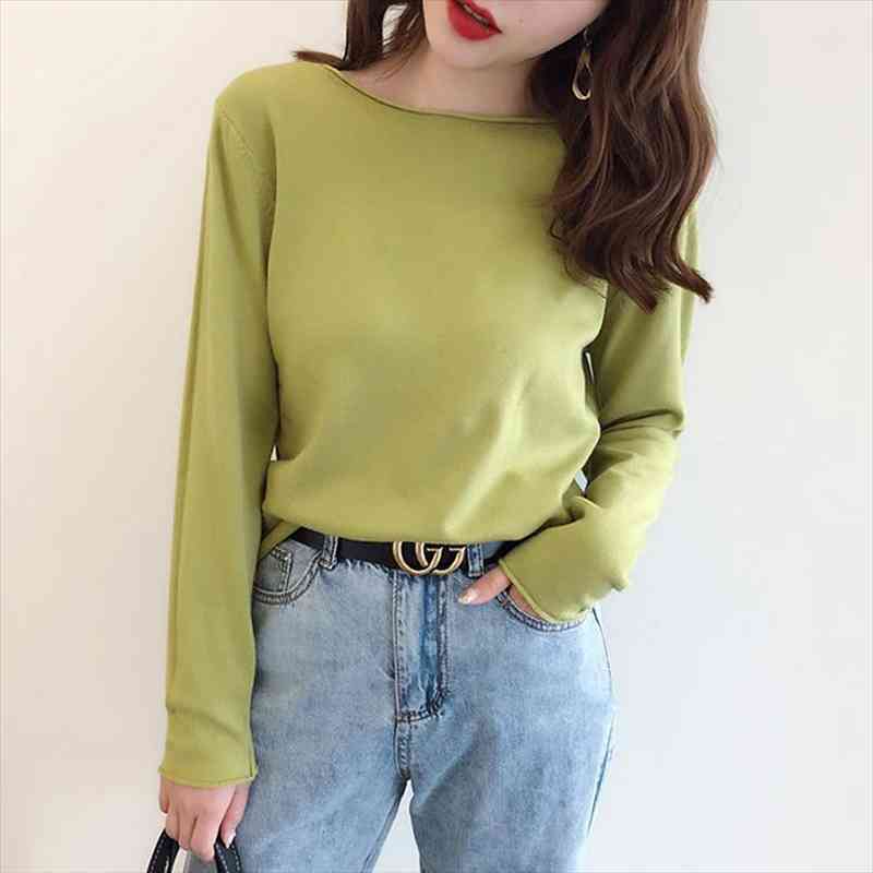

thin pullover sweater woman knitted loose sweater autumn casual female winter jumper white black ladies femme