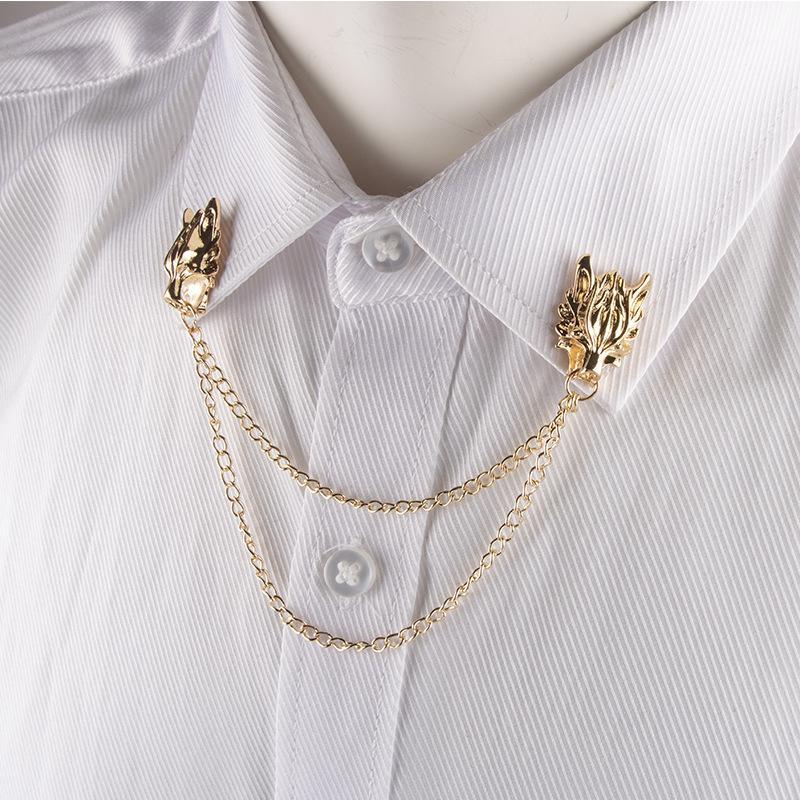 

Fashion Chinese Dragon Pins Brooches Men Women Suit Shirt Blouse Tassel Lapel Pins Collar Needle Metal Chain Jewelry Accessories1