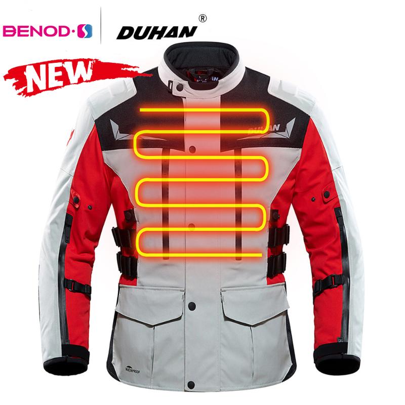 

DUHAN Men Autumn Winter Jacket Motorcycle Jacket Waterproof Moto Electric Thermal Heated Motorcycle Heating