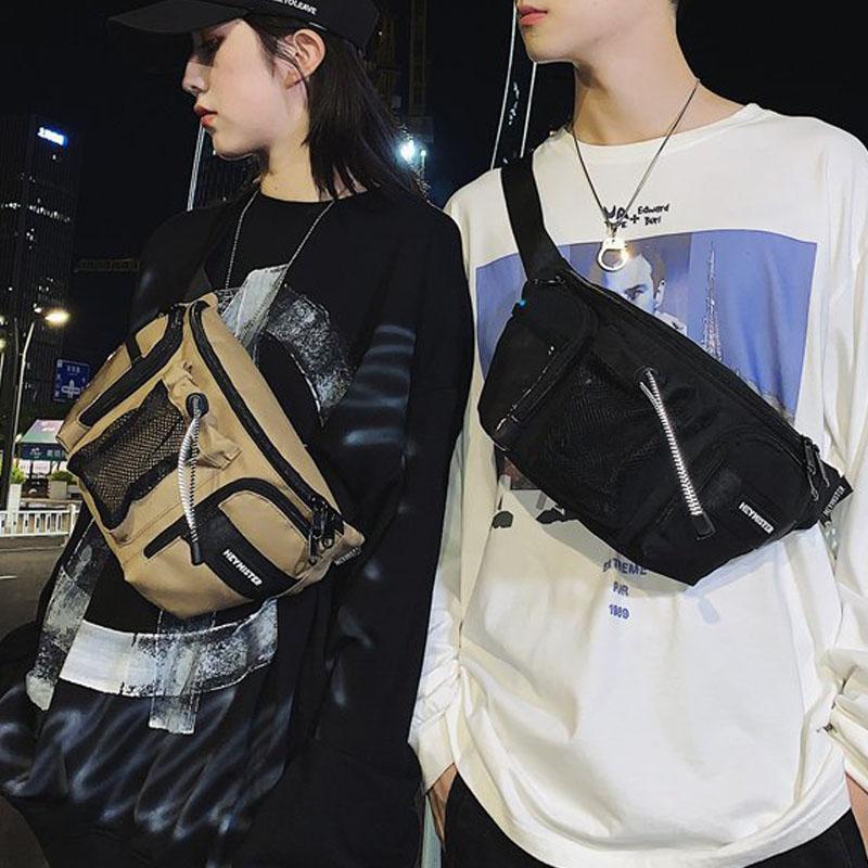 

Street Trend Waist Bag Fanny pack Casual Crossbody Chest Bags Phone pack Unisex Oxford Hip hop Bag Multi-pocket New Waist, Sky blue