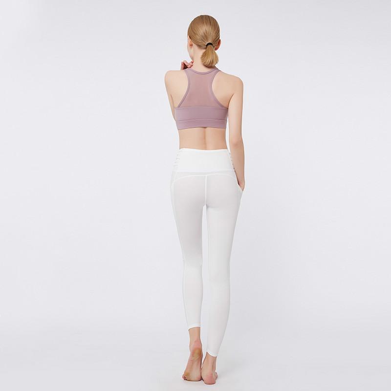 

New Arrival Women Yoga Set High Impact Padded Sports Bralette High Waist Stretchy Yoga Pants Fitness Breathable Slim Fit Twinset, Pink