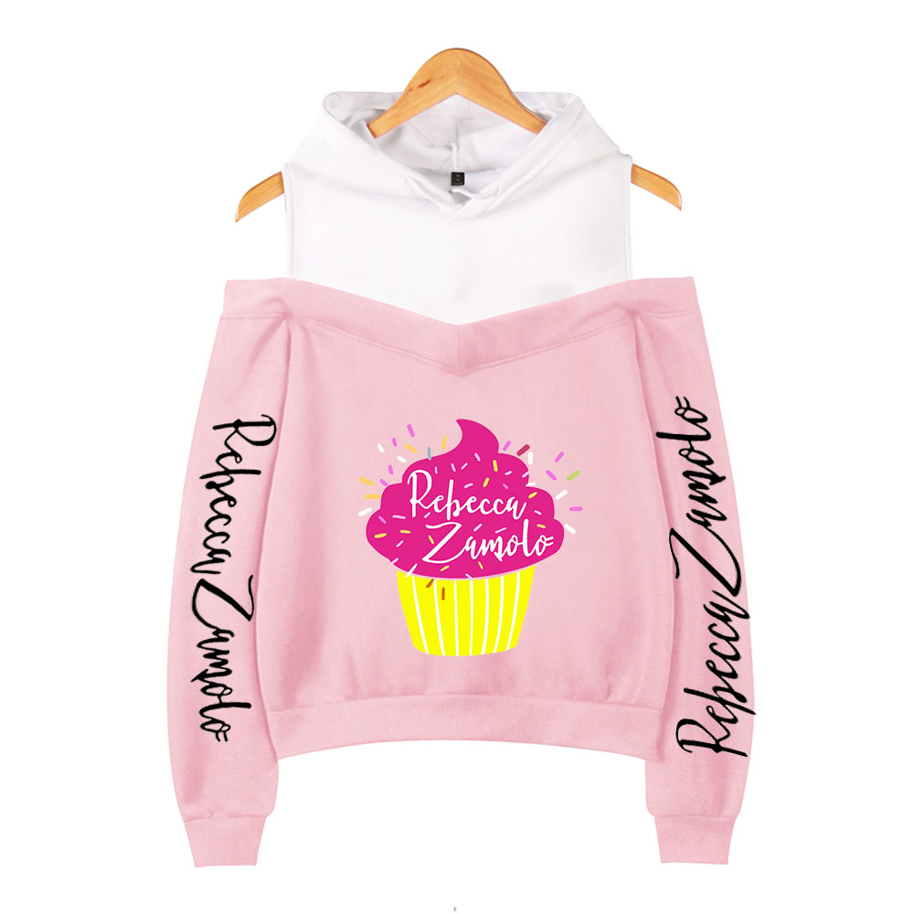 

Cupcake Zamfam Merch Logo Rebecca Zamolo Off-shoulder Hoodies Sweatshirt Fashion New Sexy Casual Unisex Women Pullovers Hip Hop, 001