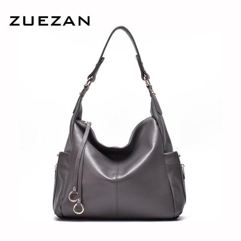 

Large Shoulder Bag, 100% Real Cow Skin,Women's Genuine Leather Shoulder Bag, Female Natural Cowhide A578, Black