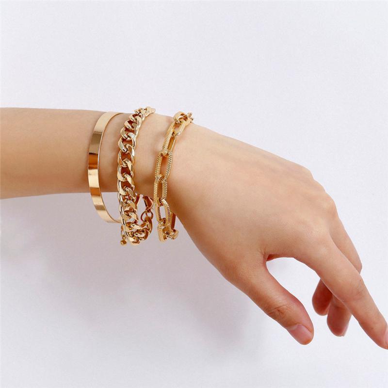 

Charm Bracelets Retro Fashion Exaggerated Bracelet Suit Ladies Chain Punk Hand Jewelry Boho Exquisite Accessories1