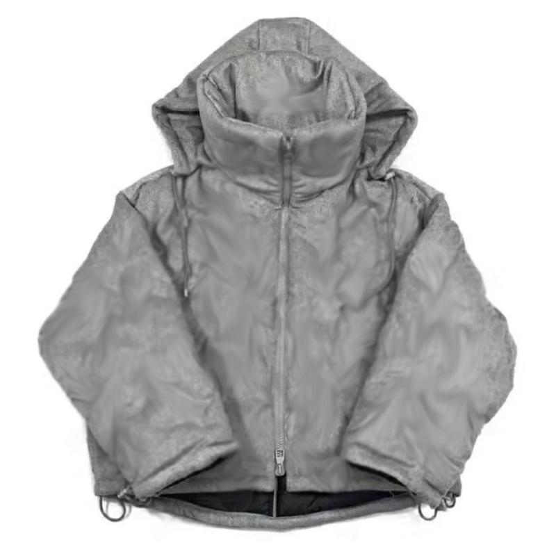 

hot sale 20FW Wool Cashmere Blend Fabric Heavy Embossed Down Jacket Winter Warm Outdoor Coat Men Women Windproof Street Outwear, Black