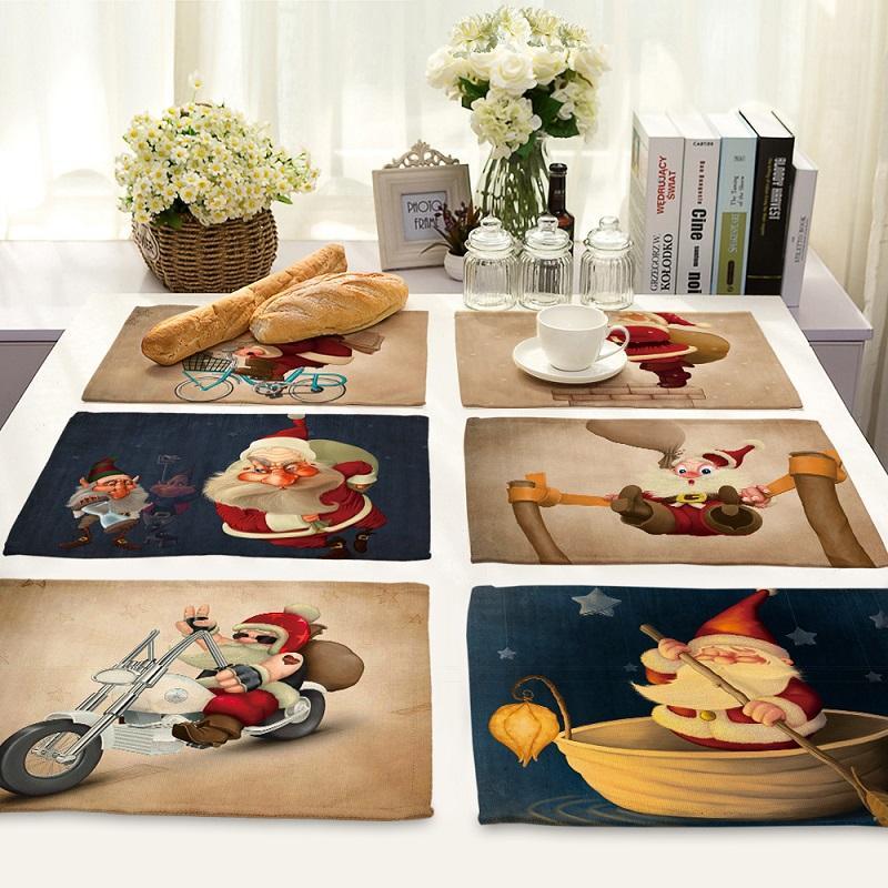 

Christmas Decoration Table Placemats Mat Table cloth Pad celebrations Xmas Party Dinner Decor Napkins festive supplies1