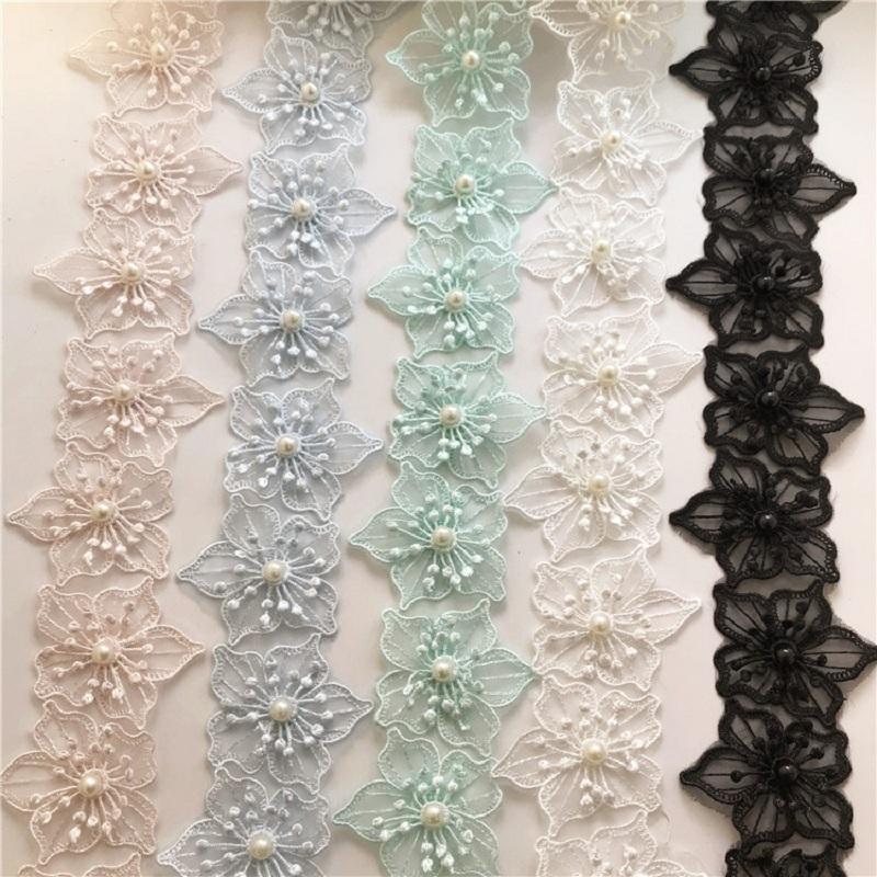 

Organza White Lace Nails Pearl Lace Flowers DIY Handmade Decoration Accessories