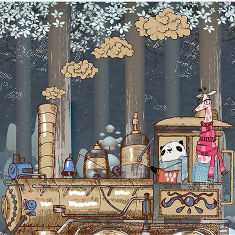 

Cartoon Pattern Classic Vintage Wallpapers 3D Custom Wall Murals Cartoon Bear Photo Wall Papers for Children's Room Living Room, As picture