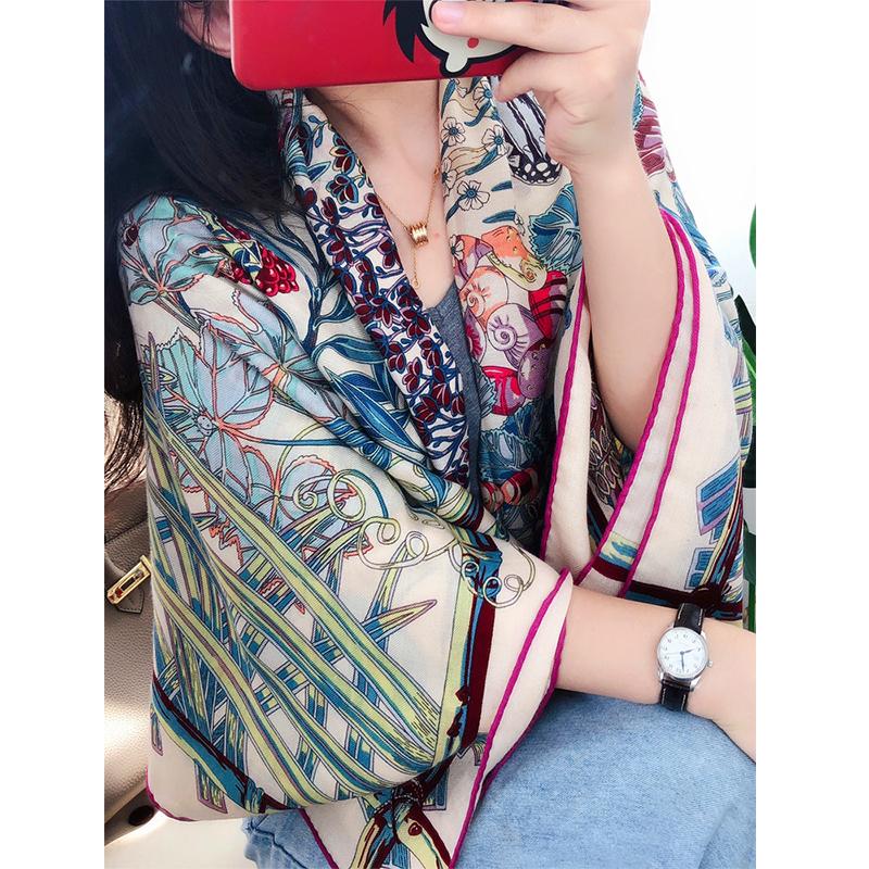 

30% silk 70% Cashmere Scarf Women Fashion 140*140 luxury elegance autumn winter square scarf Beach Travel office shawl