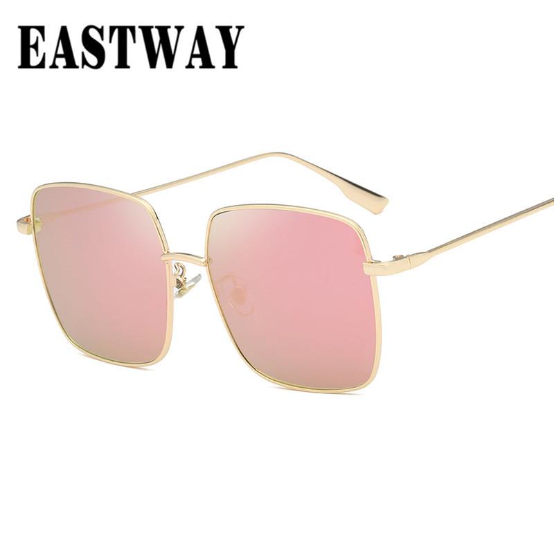 

Sunglasses Fashion Classic Metal Ladies Brand Designer Mirror Reflective Flat UV400 Sun Glasses Women