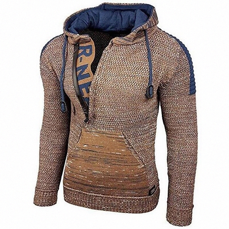 Men's Unisex Pullover Half Zip Knitted Mixed Color Solid Color Stylish Vintage Style Sweaters Long Sleeve Sweater Cardigans V Neck Fall Winter