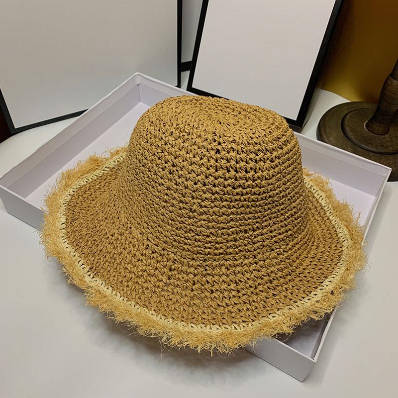 

Wide Brim Hats Womens Straw Hat Panamas UV Protection Sun Visor Beach Women Visors Foldable Female Summer, Khaki