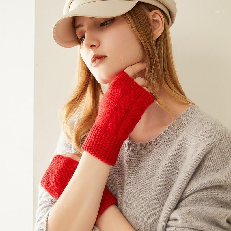 

100% Pure Knitted Gloves for Women 2020 Winter Autumn New Fashion 5Colors  Soft and Warm Glove Free shipping1