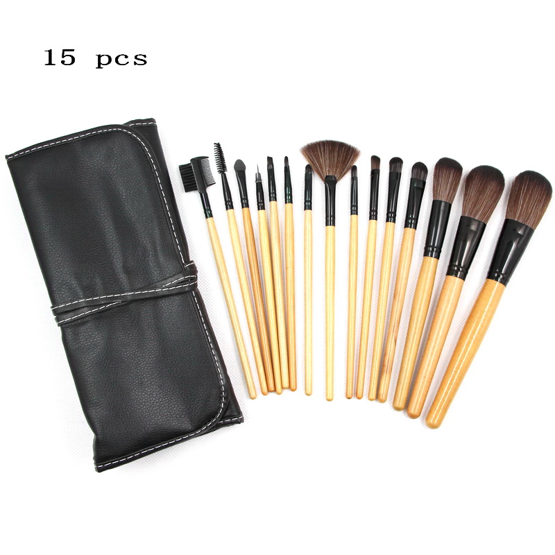 

15pc Luxury Designer Makeup Brush Set - Professional Grade Roll for Women, Perfect for Pro Makeup Application