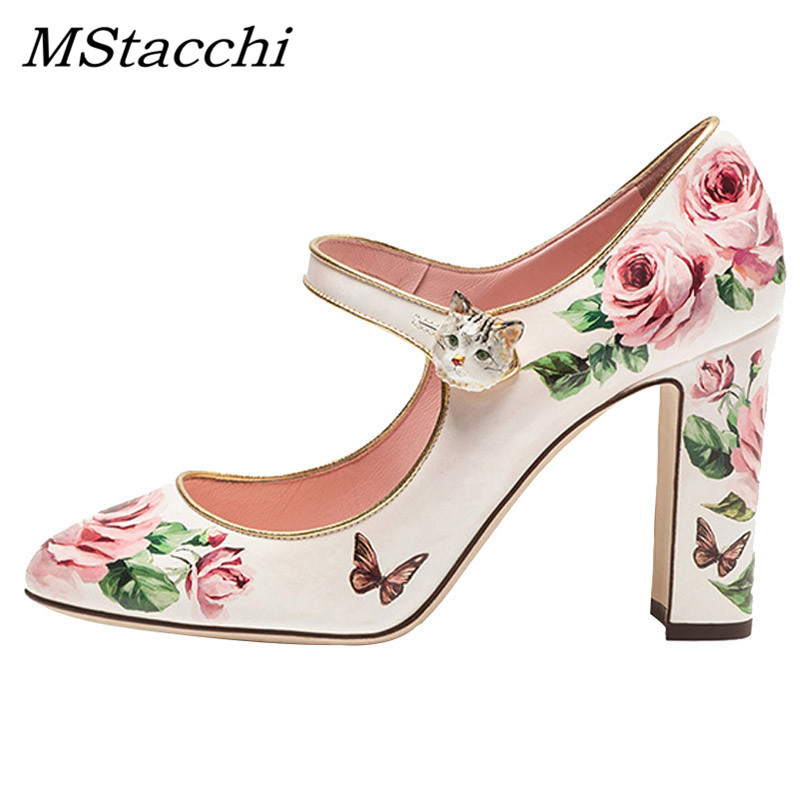high heels with flowers on them
