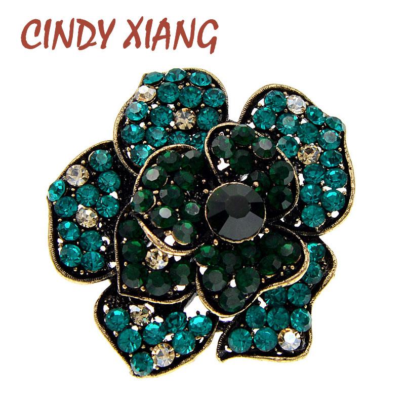 

Pins, Brooches CINDY XIANG Rhinestone Large Camellia Flower For Women Vintage Fashion Winter Brooch Pin 3 Colors Available Good Gift