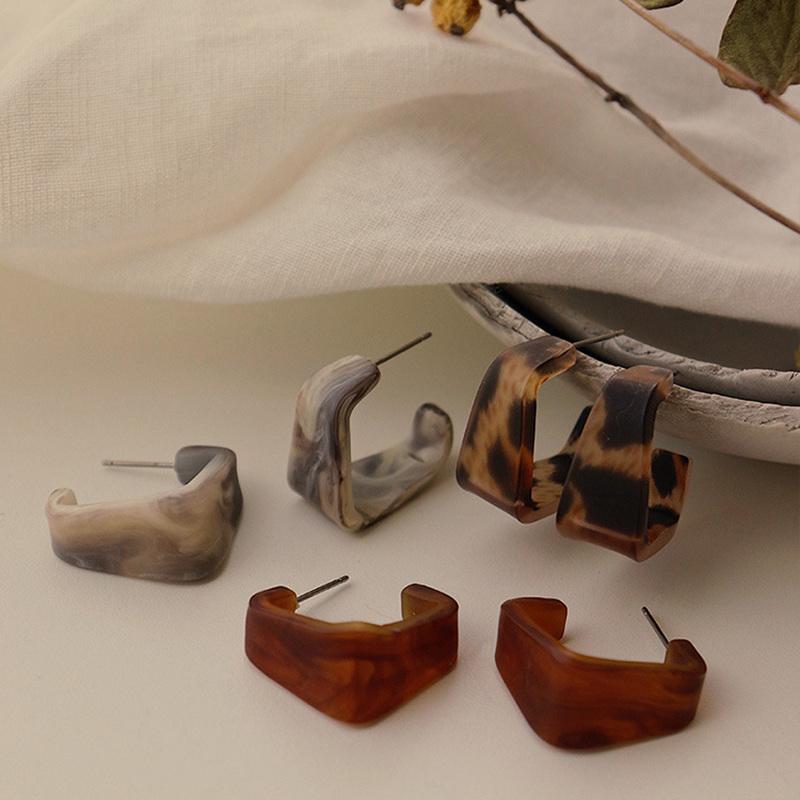 

Korean Fashion Acrylic Hoop Earrings Geometric Irregular Square Acetic Acid Brincos de aro oorringen Jewelry Party Gifts