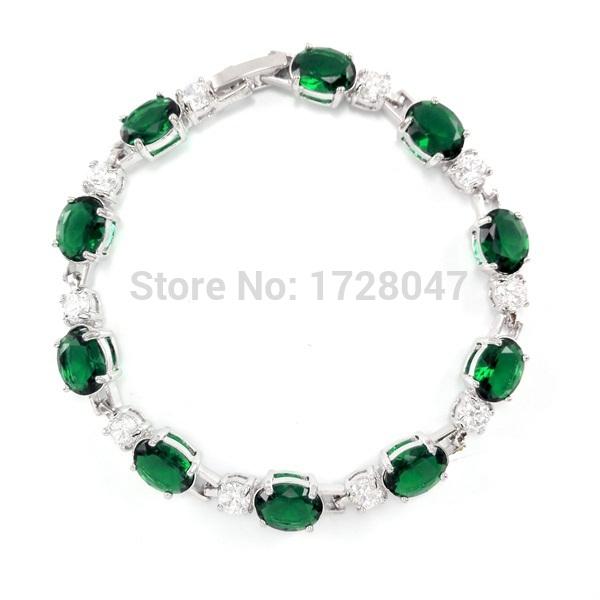 

New arrival women's green/blue color 3A zircon bracelets bangles,high quality CZ ,white gold color bracelets