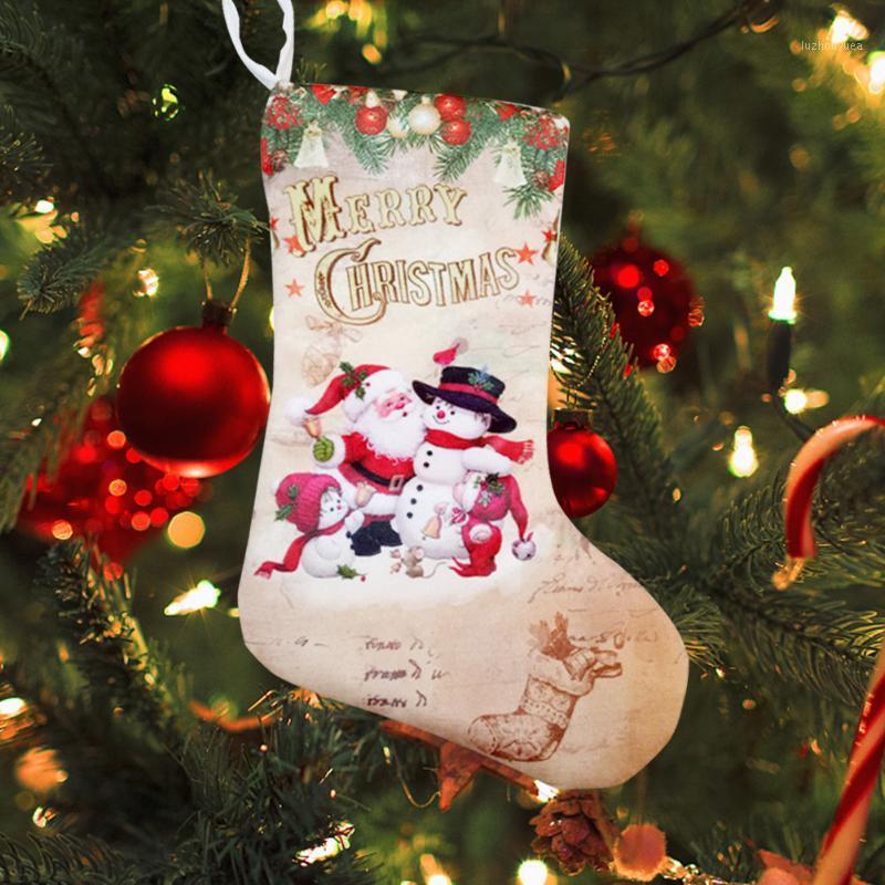 

Snowman Elk Candy Pouch Home Decor Christmas Stockings Santa Claus Ornament Pendant Kids Gift Bag Tree Hanging Shopping Mall1