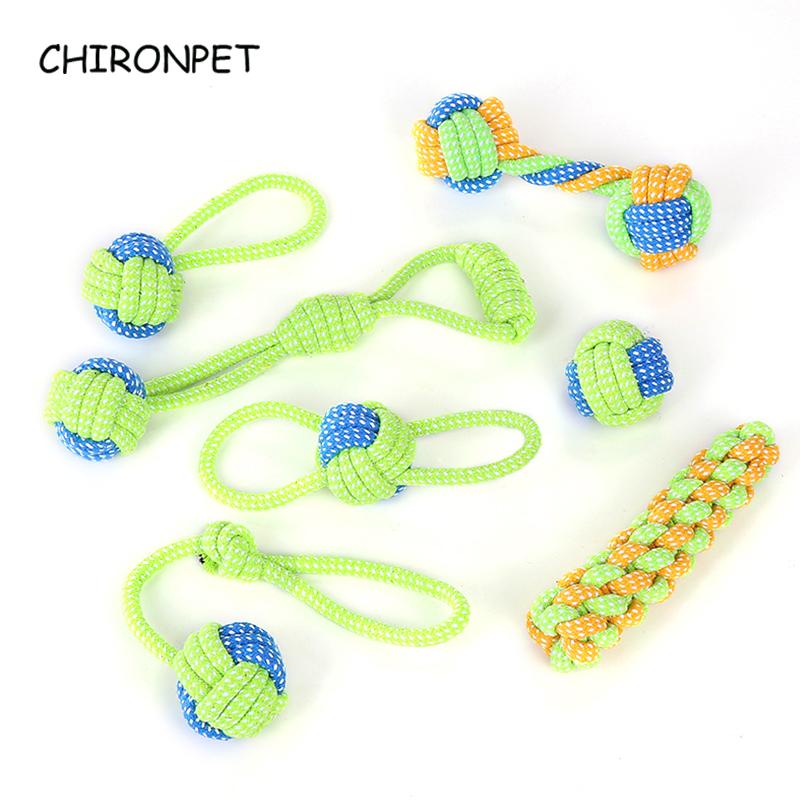 

Pet Dog Toys Cotton Ball Puppy Chew Molar Toy Teeth Clean Green Rope Durable Braided Rope Funny Tool For Outdoor Traning