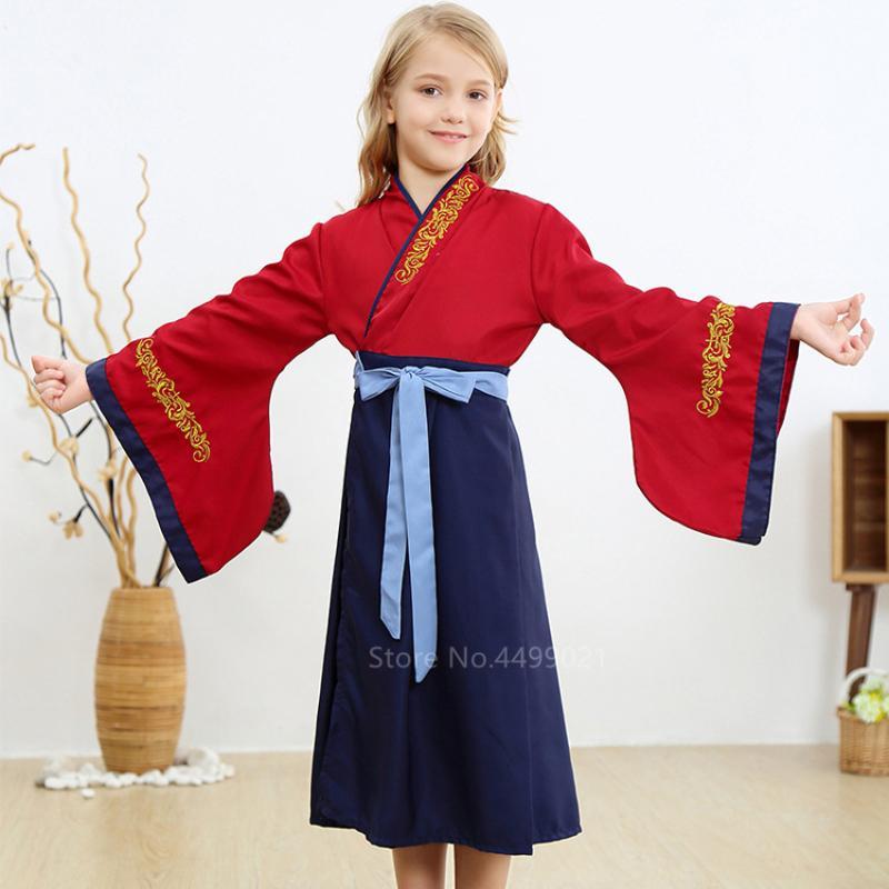 

Ancient Chinese Traditional Princess Cosplay Costume Baby Girls Folk Dance Hanfu Performance Festival Clothing Embroidery Dress