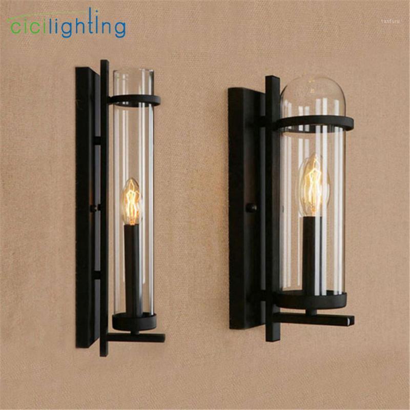 

New Glass LED Wall Lamp Punk Art Decoration Home Industrial Wall Lights Lighting E14 led Candle Bulb Sconces Home Fixture1